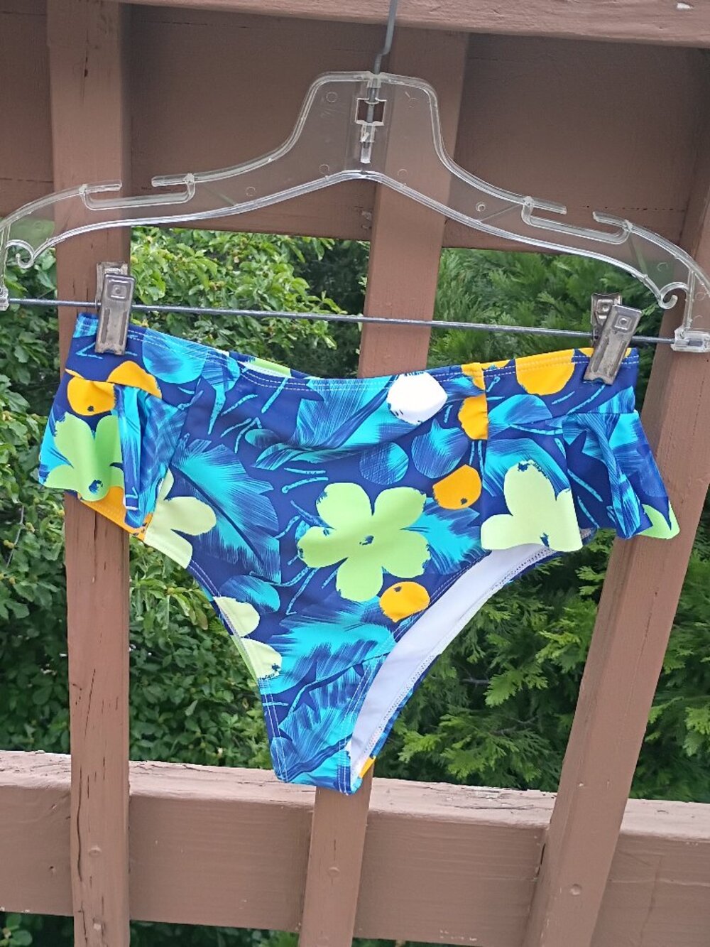 Sporlike floral ruffle bikini bottom sz S NEW - Picture 5 of 10